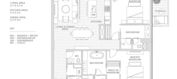Apartamento de 1 dormitorio en Al Marjan Island, UAE No. 107320 12