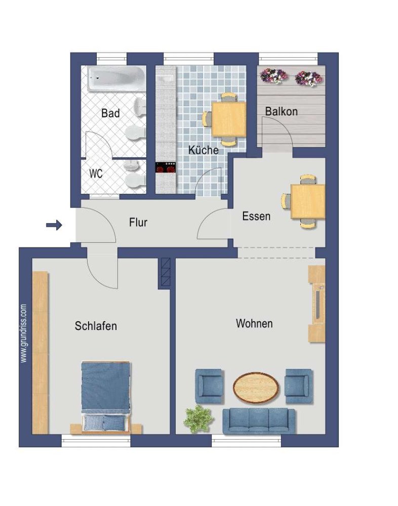 1 Schlafzimmer Wohnung in Niedersachsen, Germany, Nr. 267628