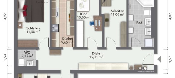 2 Schlafzimmer Wohnung in Chemnitz, Germany, Nr. 330381 5