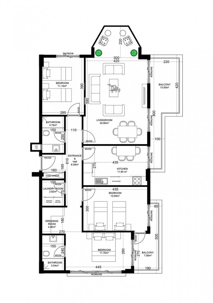 شقة 3+1 في Yekta Golden Valley, Oba, Turkey رقم 37728 1