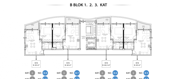 2غرفة شقة في Oba, Turkey رقم 9811 23