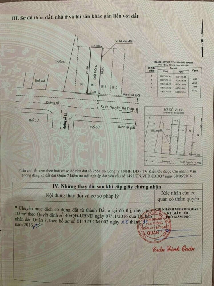 100m² Land in District 7, Vietnam No. 7730