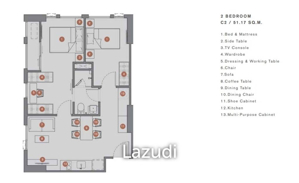 2 bedrooms Condo in Bangkok, Thailand No. 20271