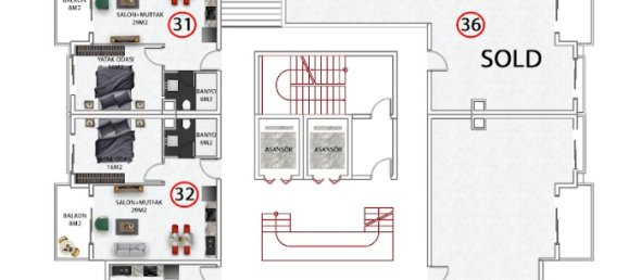 Квартира 1+1 в Авсаллар, Турция № 10787 9