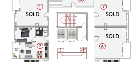 Квартира 1+1 в Авсаллар, Турция № 10787 11