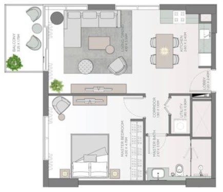 Квартира с 1 спальней в City Walk, ОАЭ № 8346