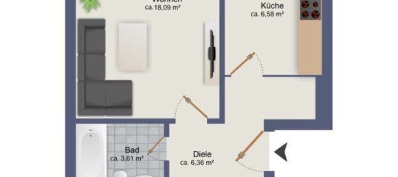 1 غرف نوم شقة في Hamburg-Mitte, Germany رقم 65829 11