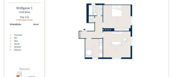 2-salle Appartement à Rudolfsheim-Funfhaus, Austria No. 241781 12