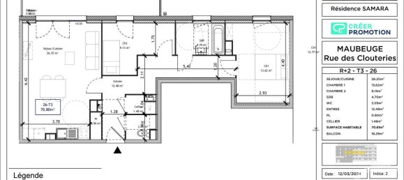 2 Schlafzimmer Wohnung in Maubeuge, France, Nr. 51050 7