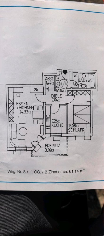 Квартира с 1 спальней в Кауфбойрен, Германия № 262505