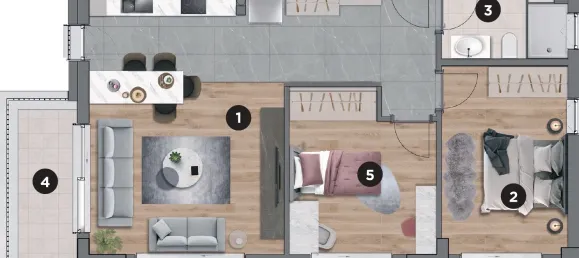 Квартира 2+1 в Аксу, Турция № 32931 17