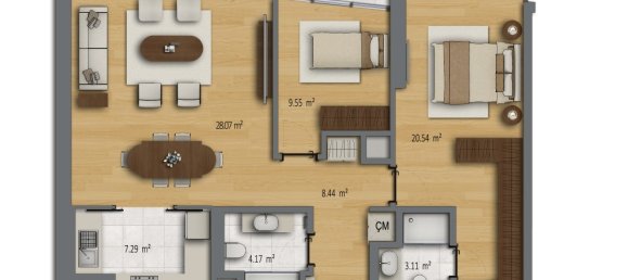 2 rooms Apartment in Sisli, Turkey No. 21919 9