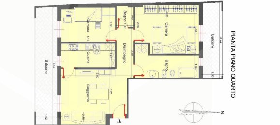Квартира с 3 комнатами в Бари, Италия № 17715 2