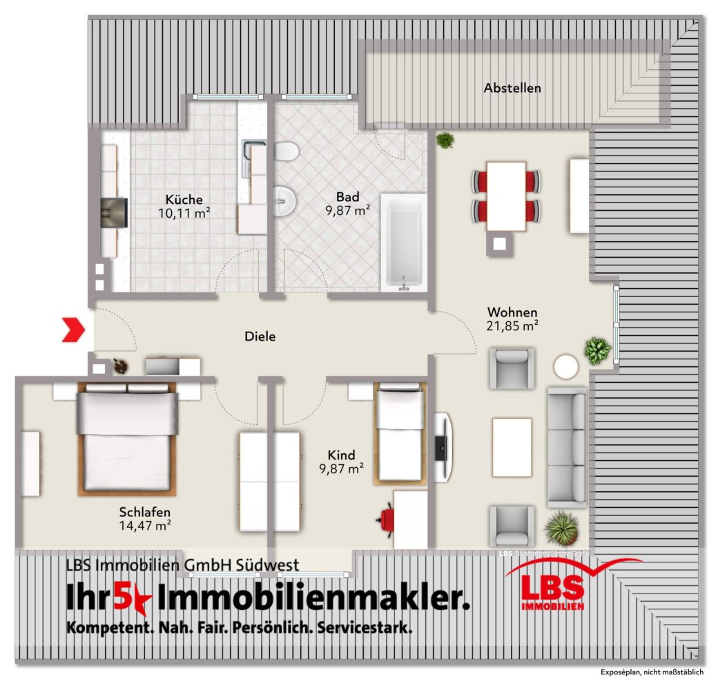 Apartamento de 2 dormitorios en Worms, Germany No. 14207