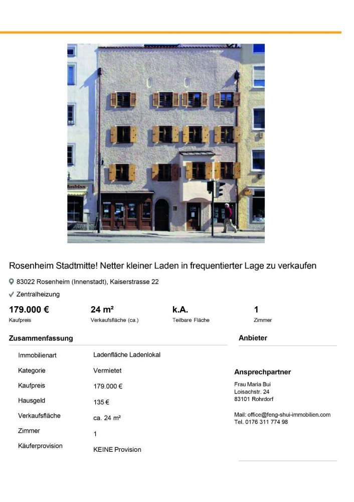 24m² Commercial property in Rosenheim, Germany No. 310701