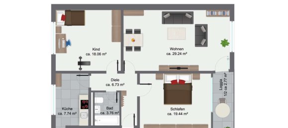 2 غرف نوم شقة في Grevenbroich, Germany رقم 229508 10