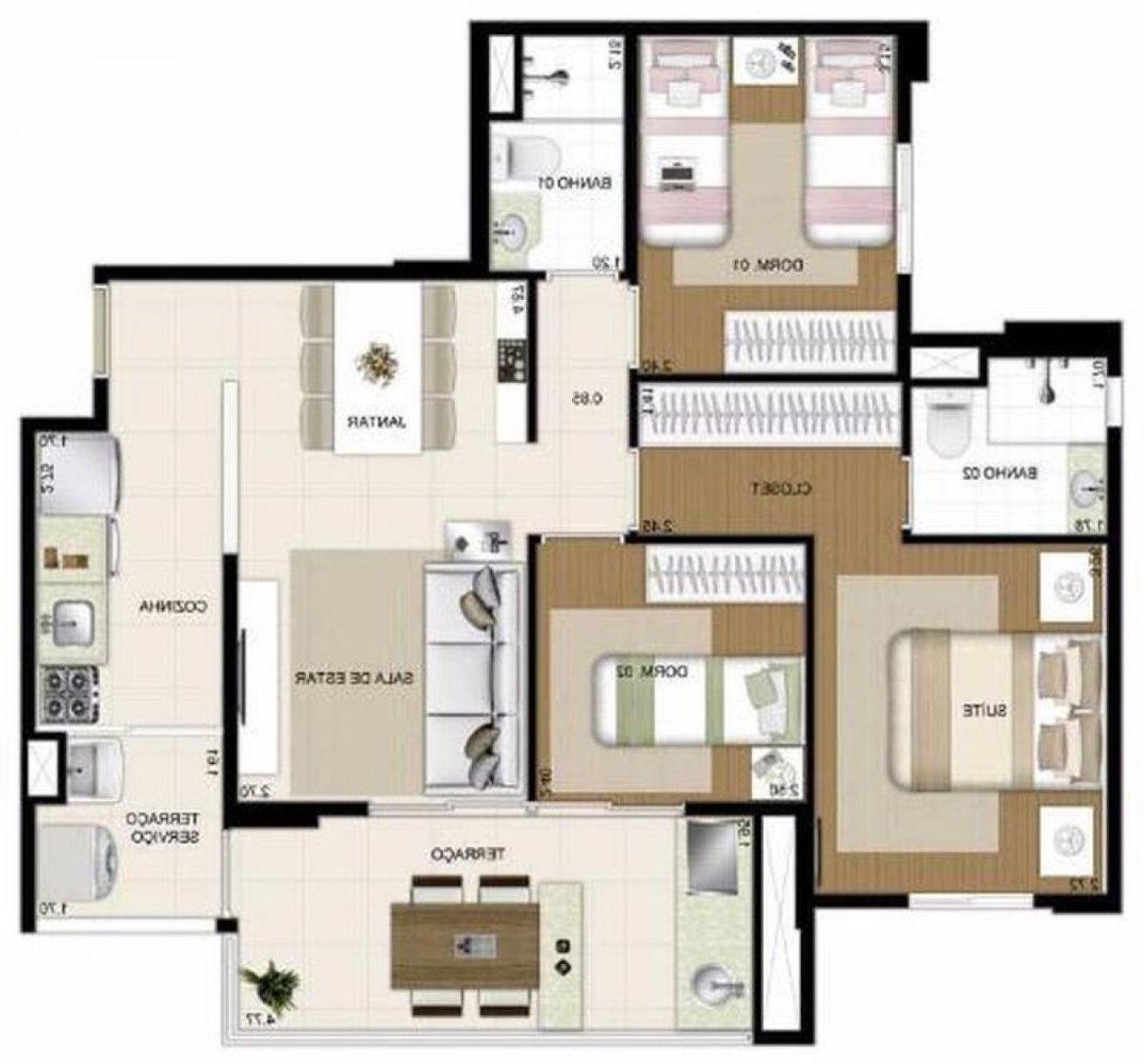 Apartamento T3 em São Paulo, Brazil N.º 454752