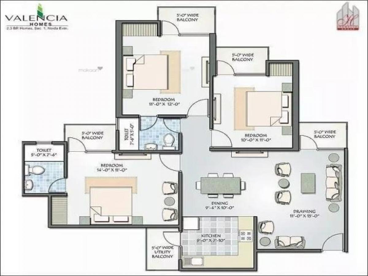 3 غرف نوم منزل في Noida, India رقم 67219