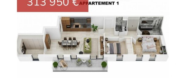 2 غرف نوم شقة في Sarreguemines, France رقم 77258 2