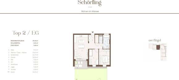 3 rooms Apartment in Schorfling am Attersee, Austria No. 211003 13