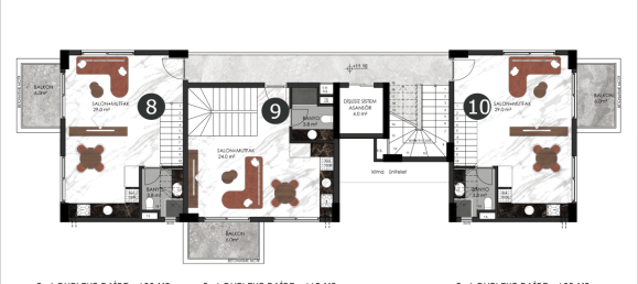 Apartamento de 2 divisões em Oba, Turkey N.º 9646 12