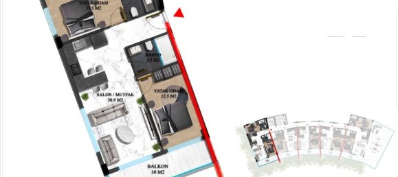 2-salle Appartement à Oba, Turkey No. 15953 30