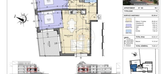 2 chambres Appartement à Zuydcoote, France No. 215774 2