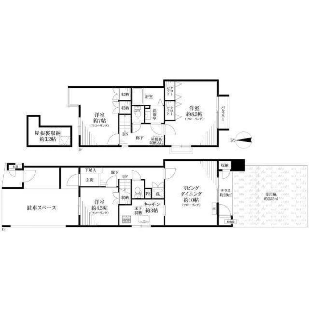 Квартира с 3 спальнями в Чиба, Япония № 1870