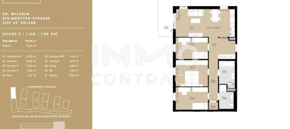 3 Schlafzimmer Wohnung in St. Pölten, Austria, Nr. 512 12