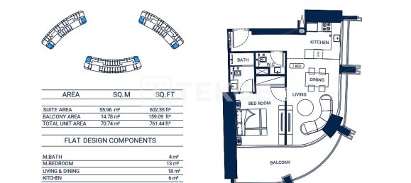 1 Schlafzimmer Wohnung in Business Bay, UAE, Nr. 184683 13