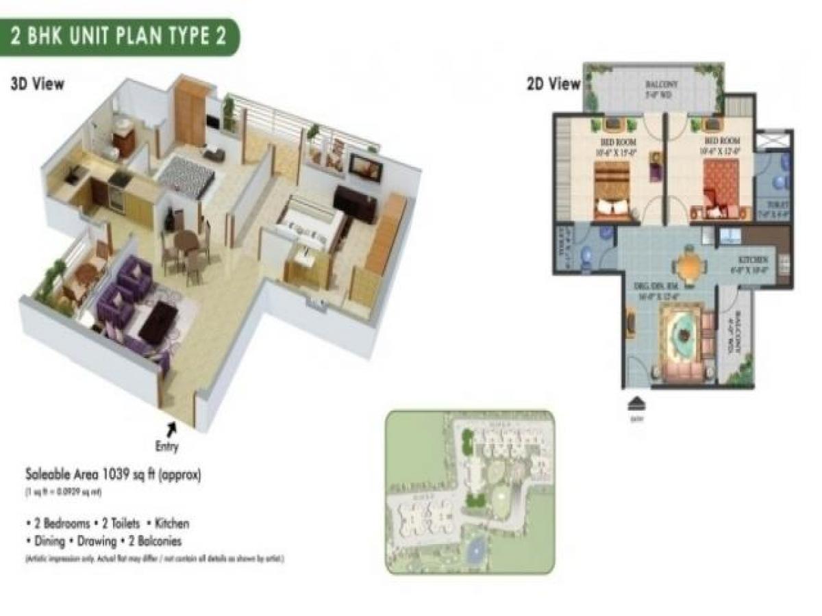 2 bedrooms House in Ghaziabad, India No. 59786