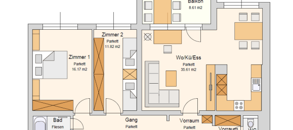 2 غرف نوم شقة في Geidorf, Austria رقم 235914 10