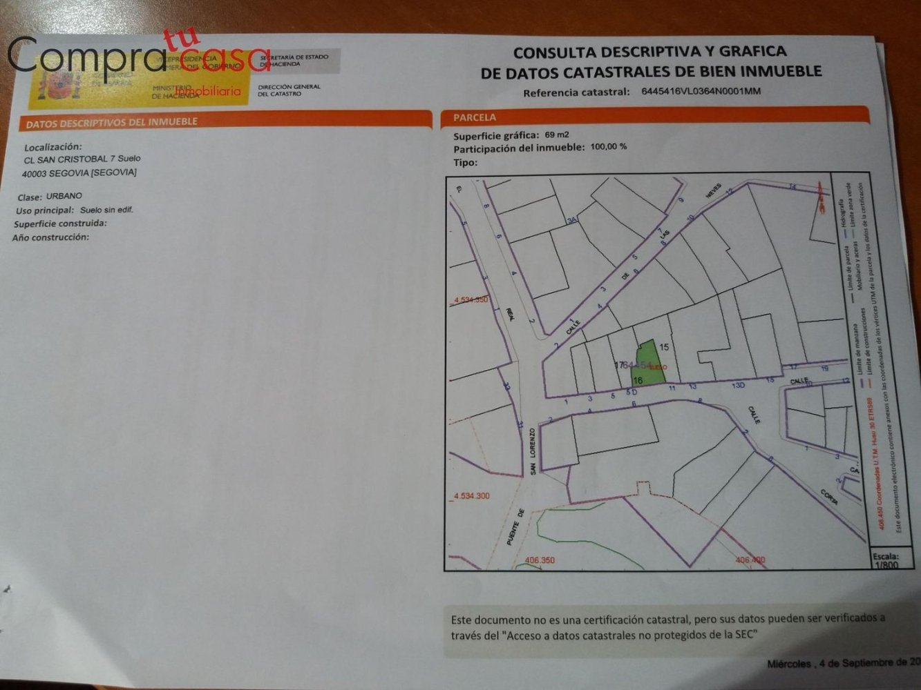 Земельный участок 69м² в Сеговия, Испания № 28649