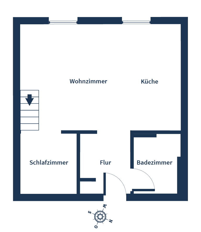 Дуплекс с 1 спальней в Фюрт, Германия № 36049