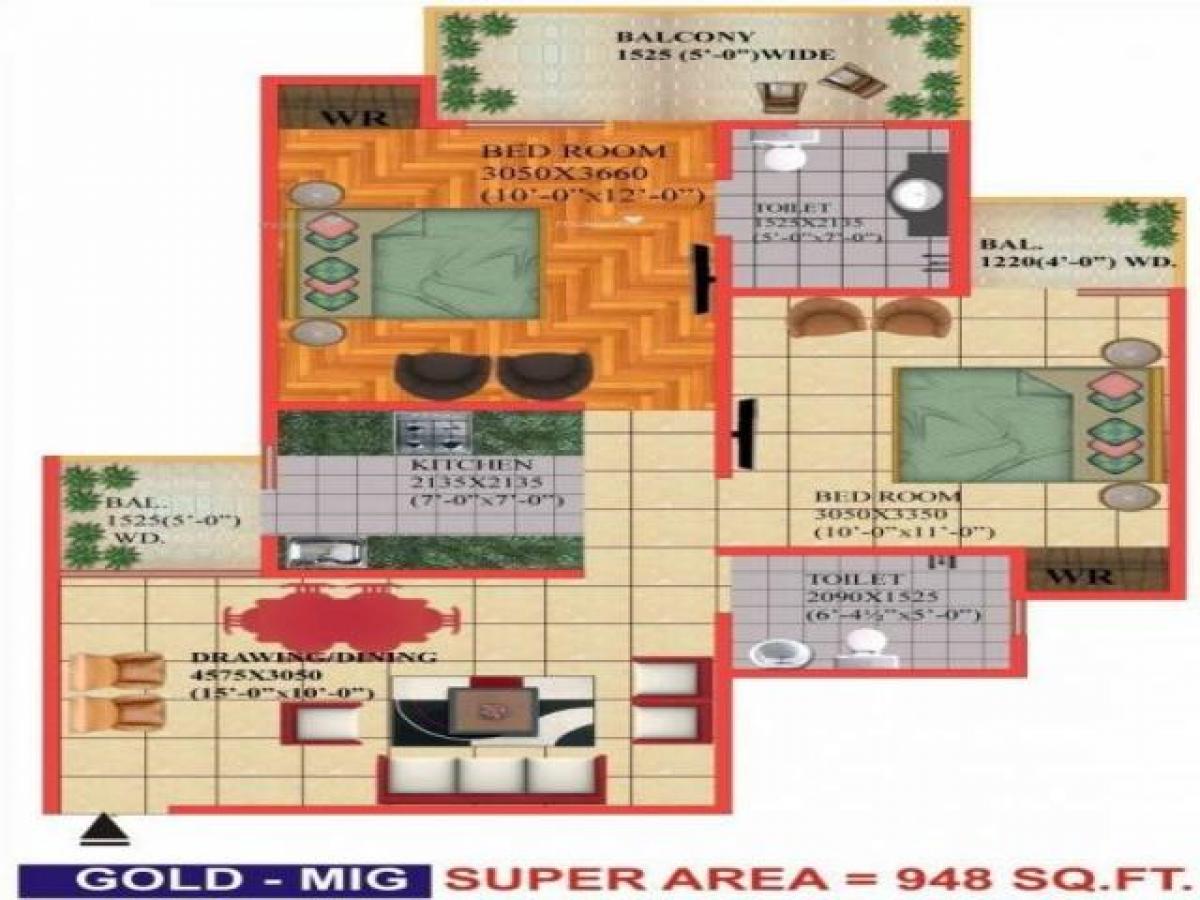 2 bedrooms House in Noida, India No. 67745