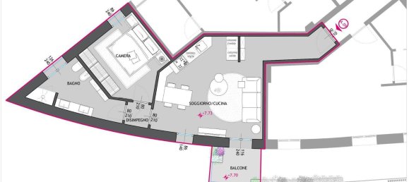 2 rooms Apartment in Bergamo, Italy No. 220778 12