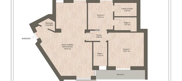 3 rooms Apartment in Alessandria, Italy No. 284086 4