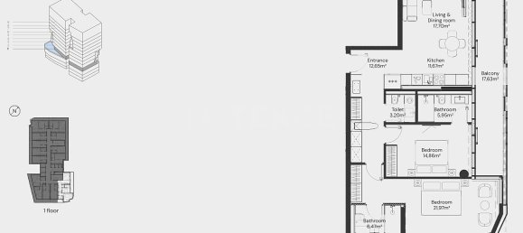 2 dormitorios apartamento en venta en Dubai, UAE № 188854 3