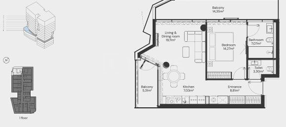 2 dormitorios apartamento en venta en Dubai, UAE № 188854 7