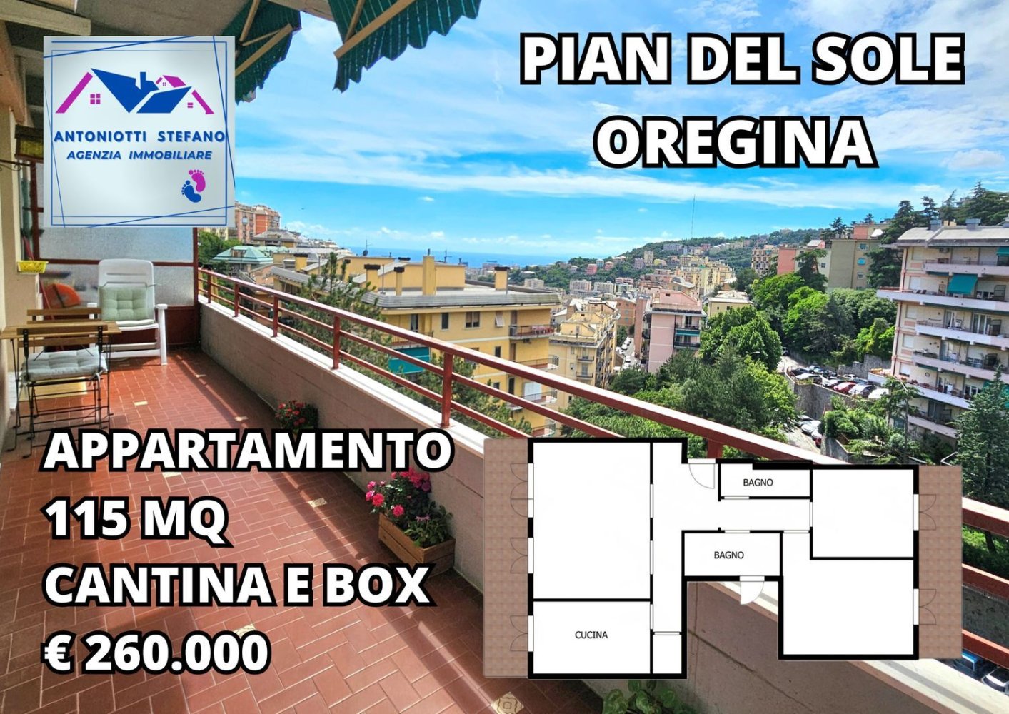 Квартира с 3 комнатами в Генуя, Италия № 230447