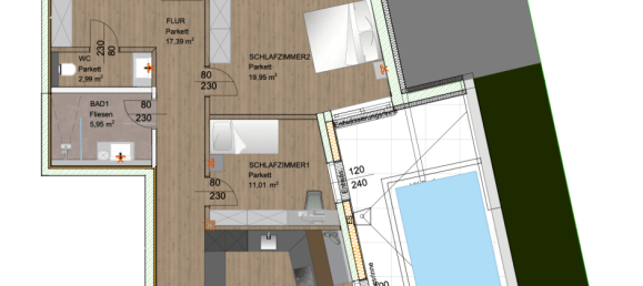 3 rooms Apartment in Bergheim, Austria No. 52133 15