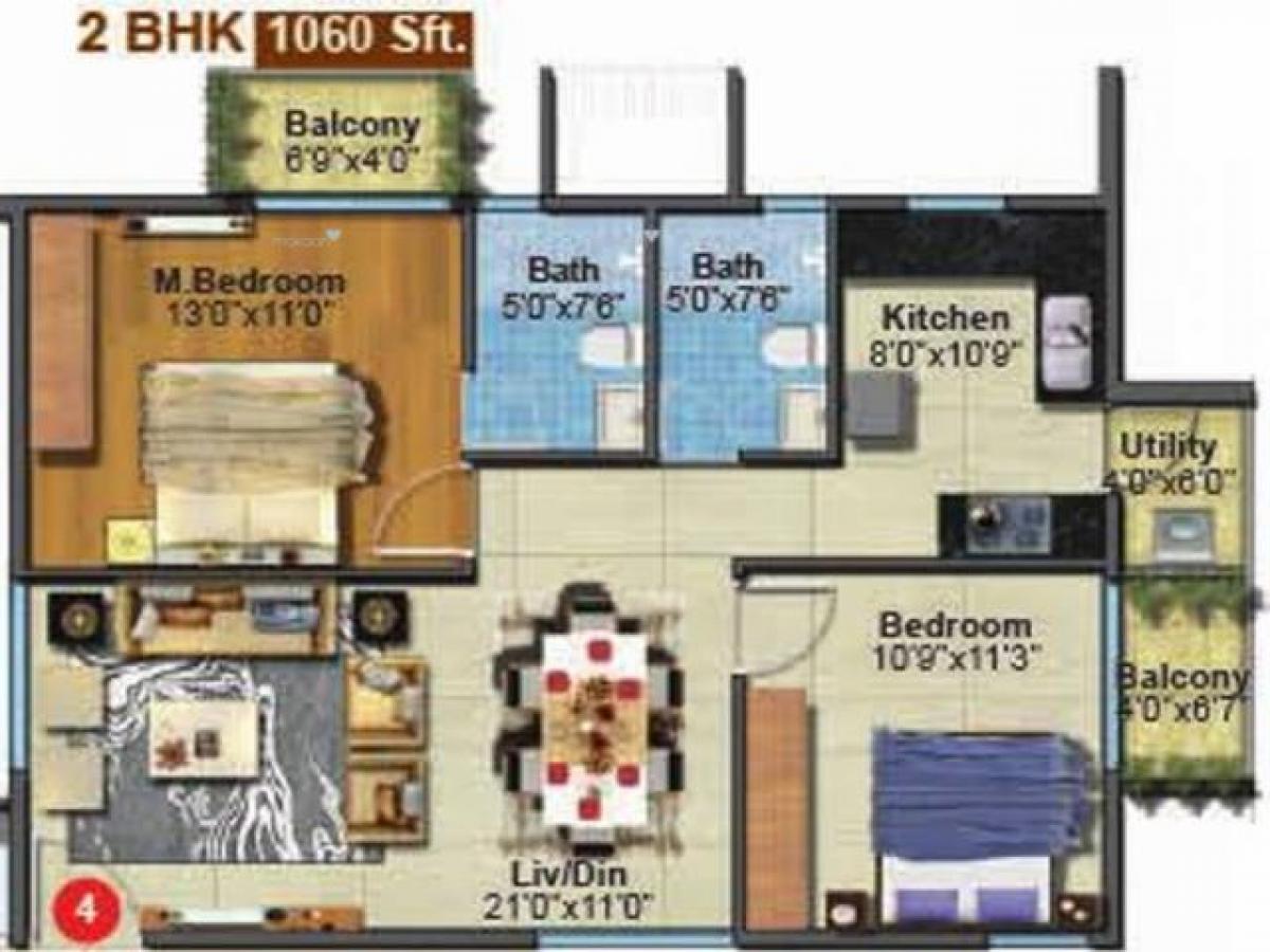 2 bedrooms House in Bangalore, India No. 44216