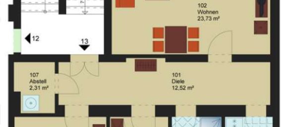 Квартира с 2 спальнями в Дрезден, Германия № 111827 2