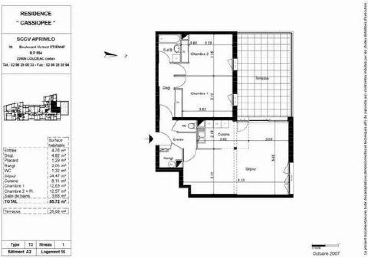 2 Schlafzimmer Eigentumswohnung in Loudeac, France, Nr. 36397