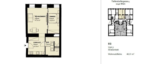 2 rooms Apartment in Penzing, Austria No. 3521 10