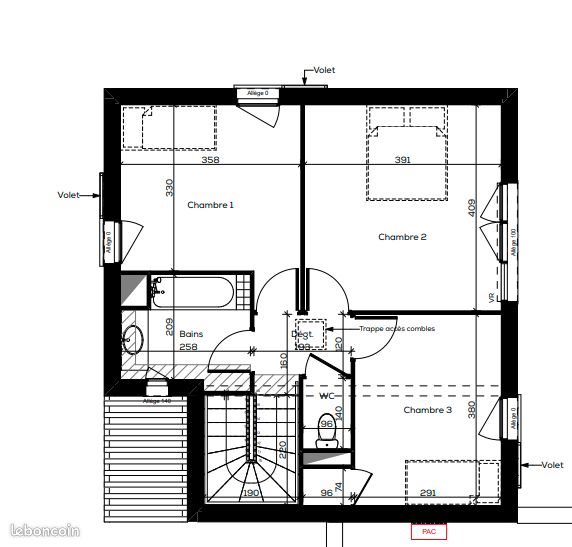 Casa de 3 dormitorios en Decines-Charpieu, France No. 181879