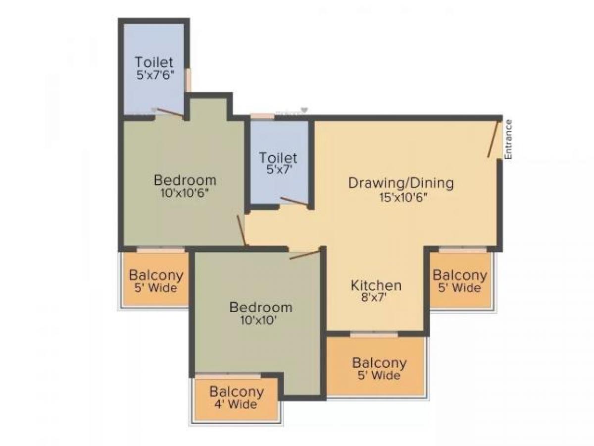 2 غرف نوم منزل في Noida, India رقم 68177