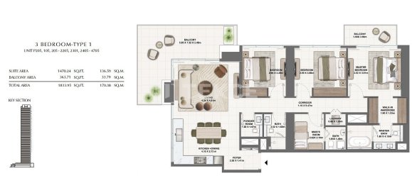 Apartamento de 3 dormitorios en Dubai, UAE No. 97293 2