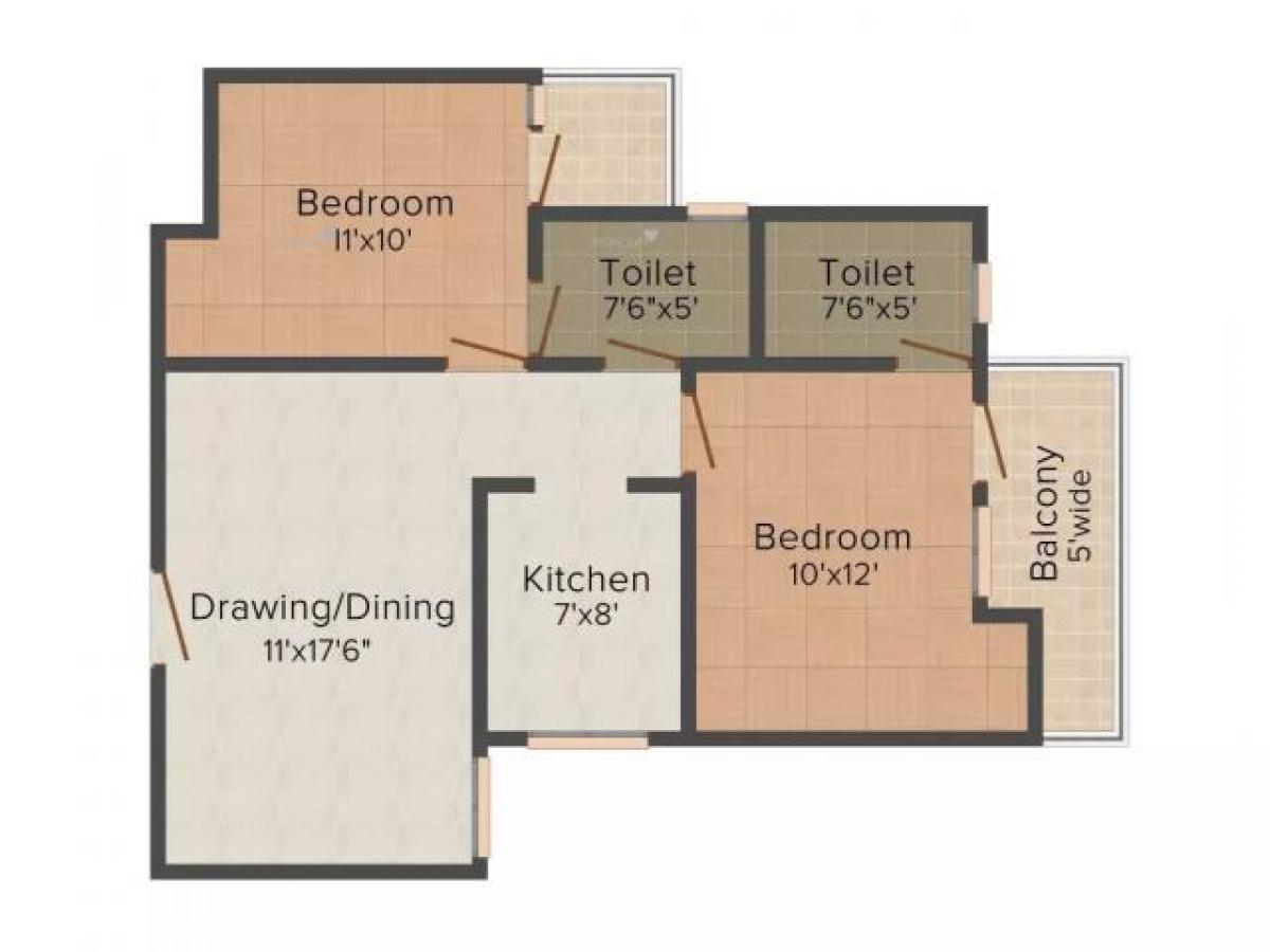 2 Schlafzimmer Haus in Ghaziabad, India, Nr. 51238