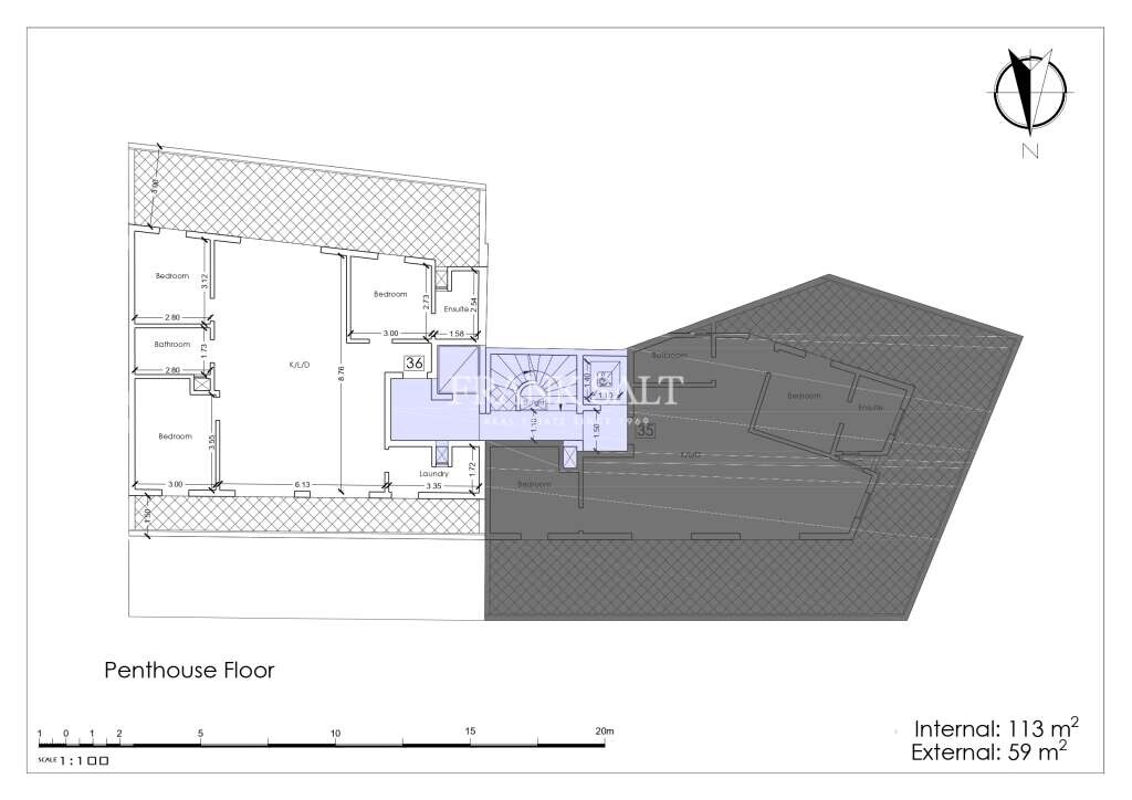3 Schlafzimmer Penthouse in Marsalforn, Malta, Nr. 801